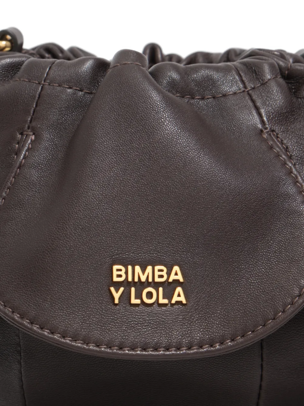 BIMBA Y LOLA Pétalo leren bucket-tas Bruin