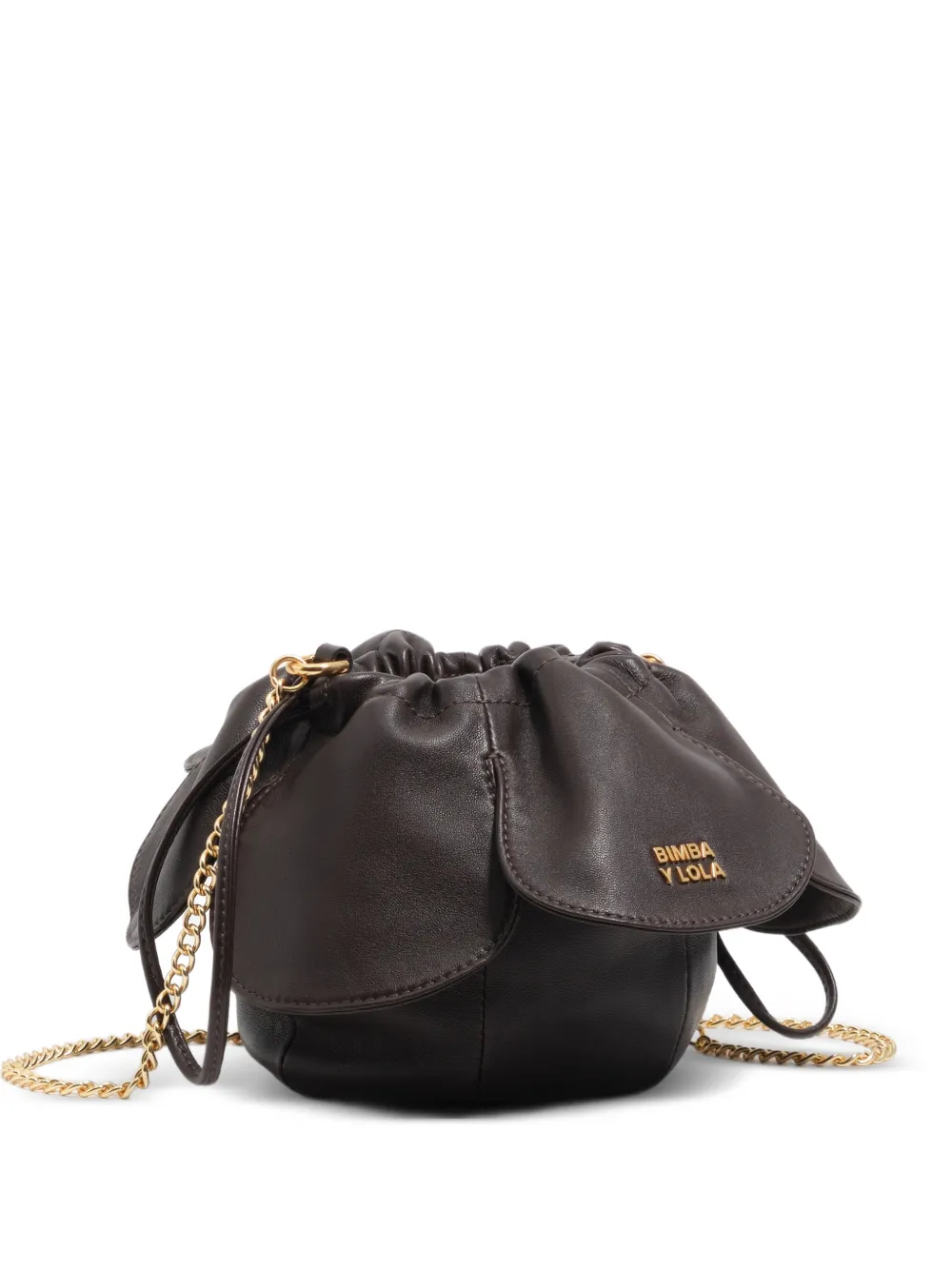 Bimba y Lola Pétalo leather bucket bag - Marrone