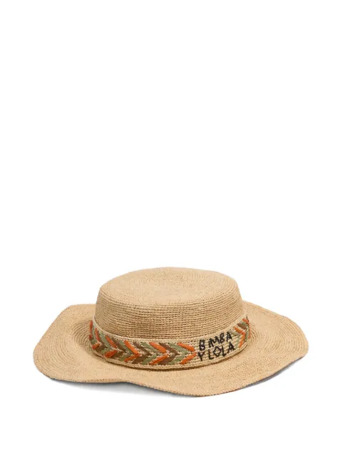 Bimba y Lola logo-embroidered woven hat