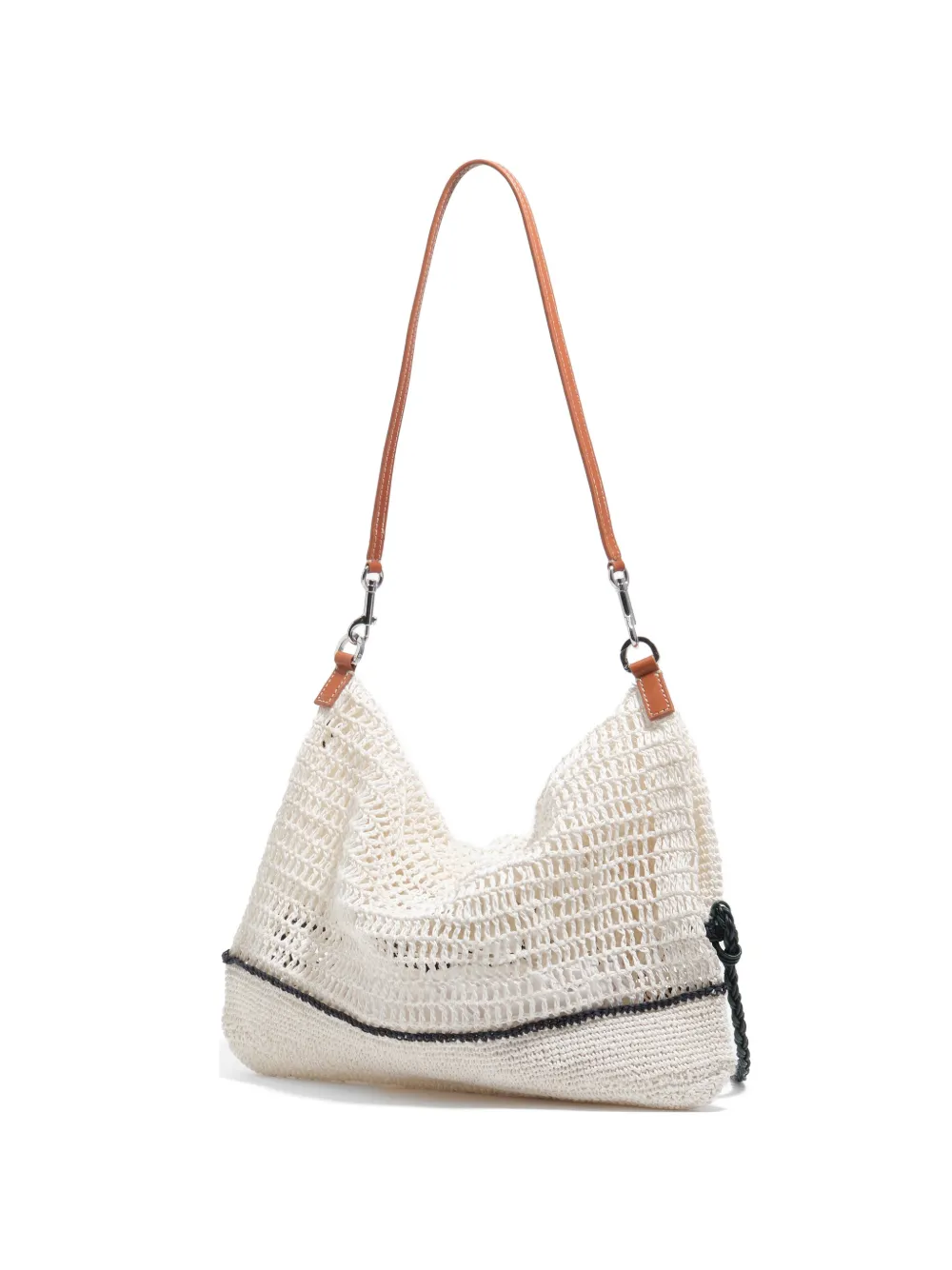Bimba y Lola medium crochet-knit shoulder bag - Bianco