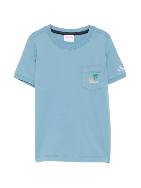 SUN68 KIDS embroidered-pocket T-shirt