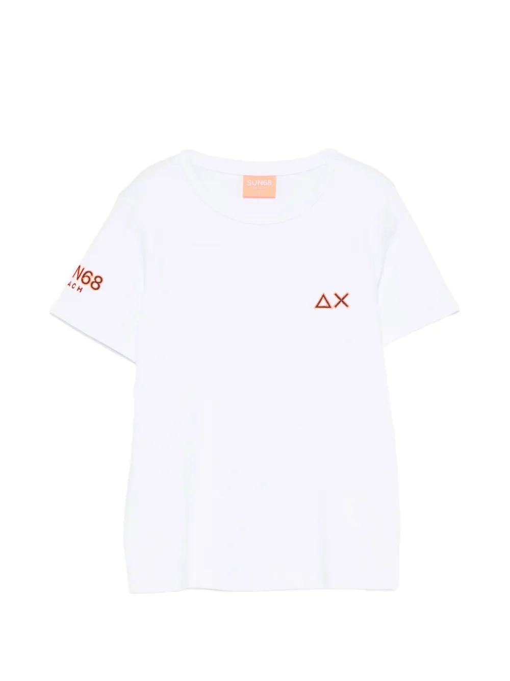 SUN68 KIDS logo-embroidered T-shirt - Bianco