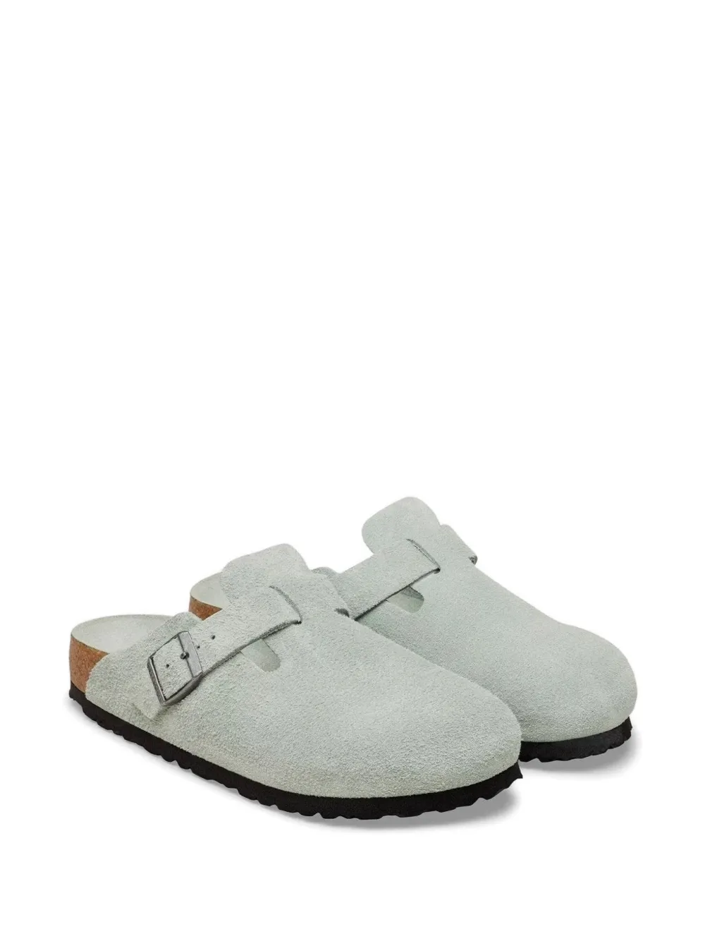 Birkenstock Boston buckle-fastening suede mules Grijs