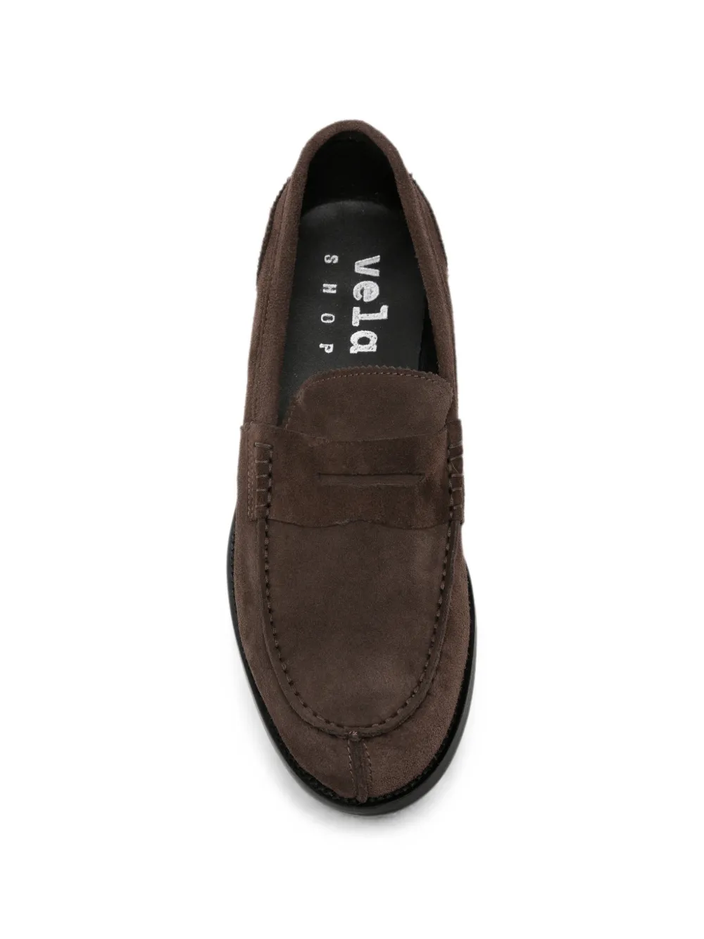 VELA SHOP Suède loafers Bruin