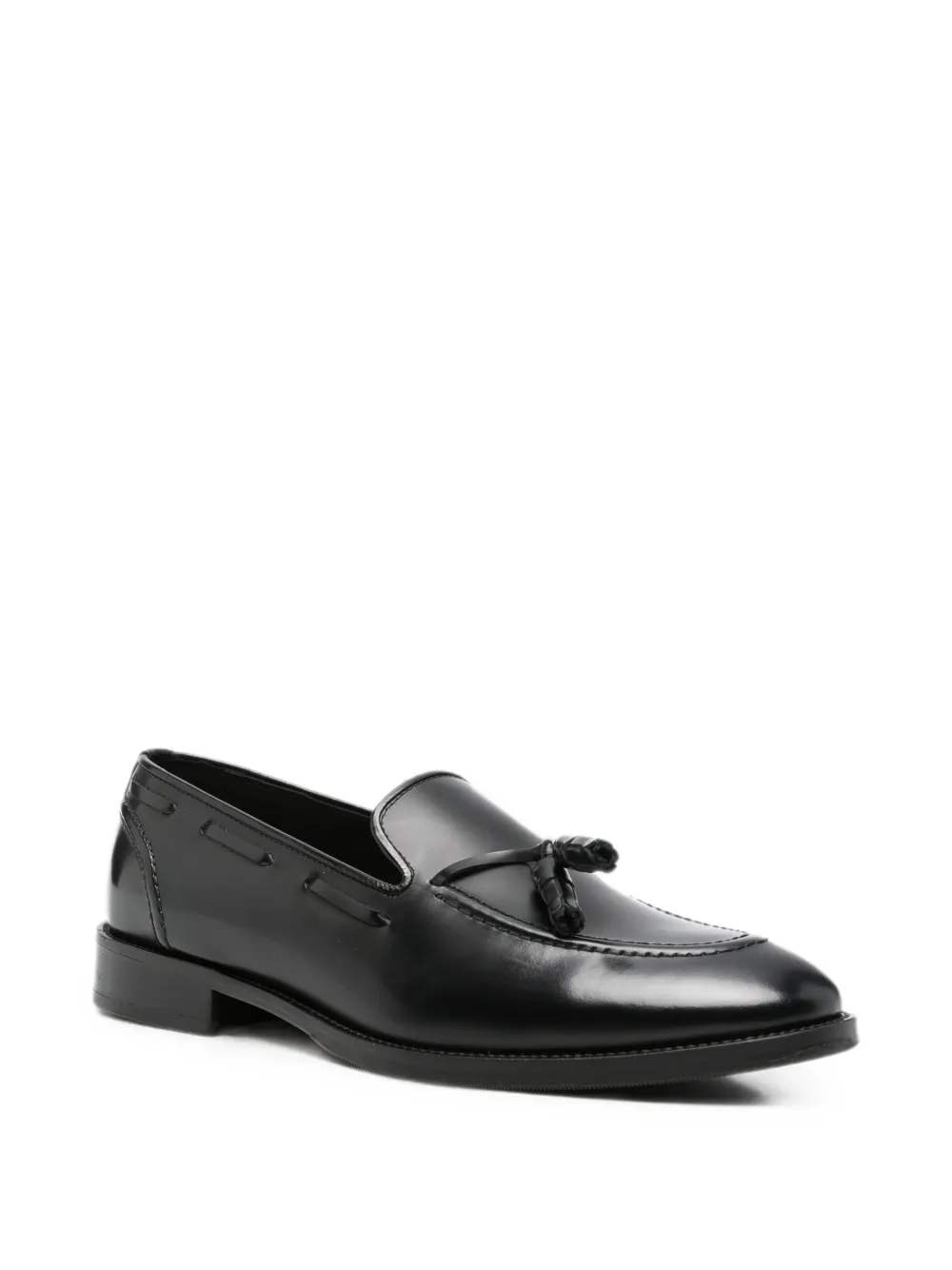 VELA SHOP Leren loafers met kwastje Zwart