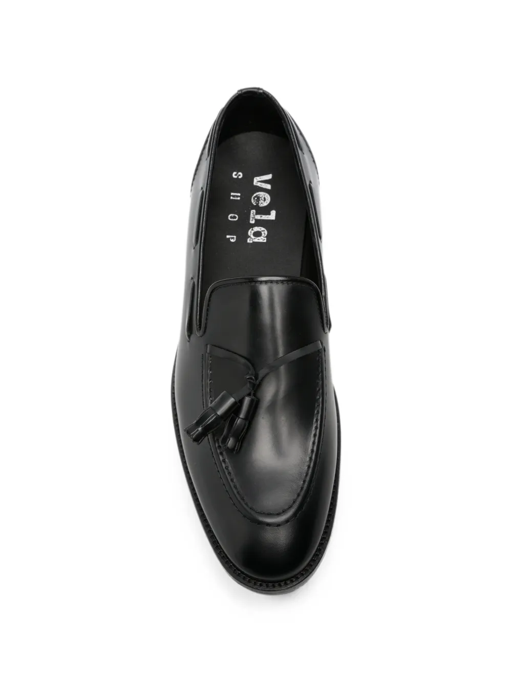 VELA SHOP Leren loafers met kwastje Zwart