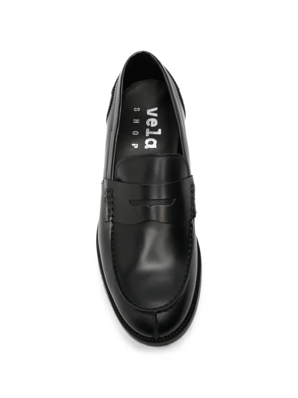 VELA SHOP Leren loafers Zwart