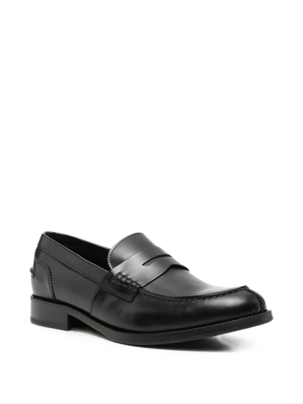 VELA SHOP Leren loafers Zwart
