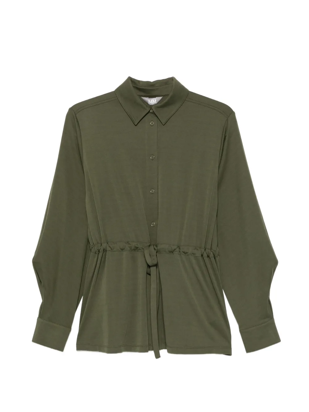 Max Mara Leisure drawstring-waist button-up shirt - Verde