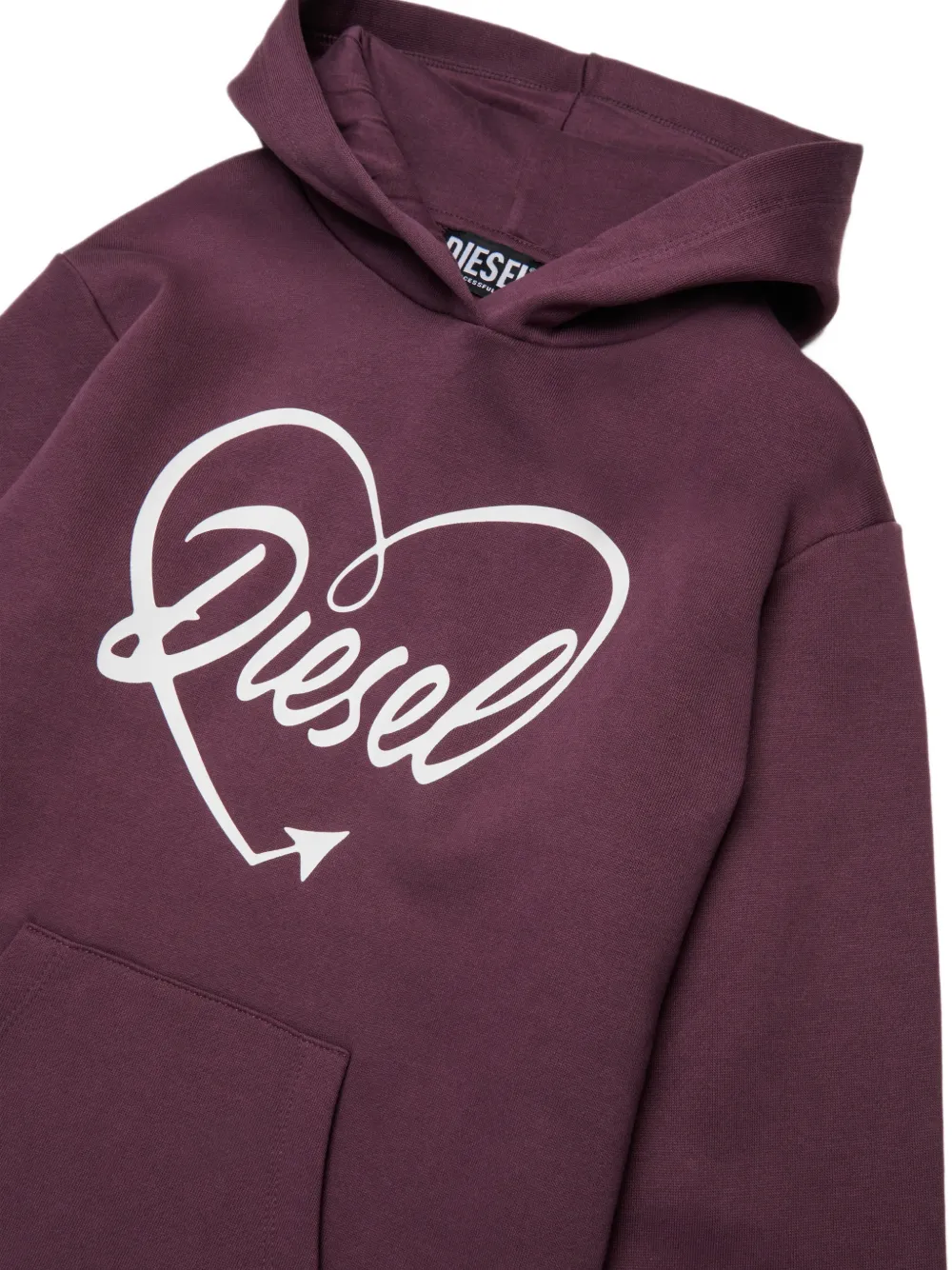 Diesel Kids Jurk met capuchon en logoprint Paars