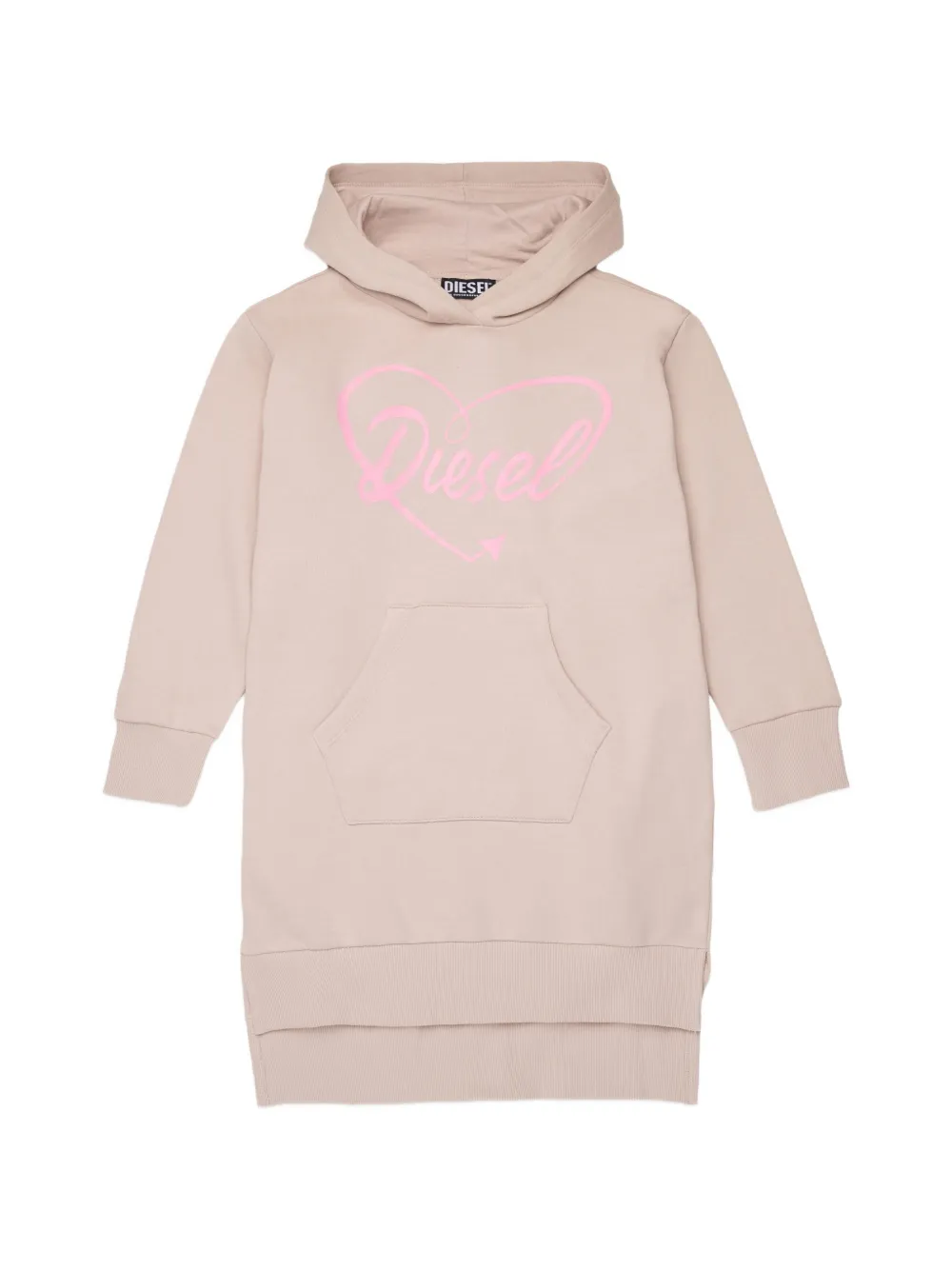 Diesel Kids logo-print hooded dress - Rosa
