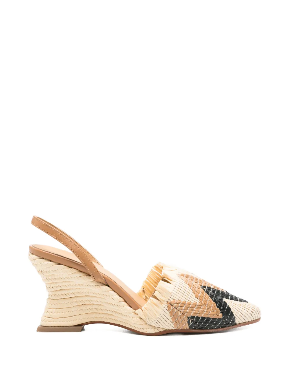 Castañer chevron-weave slingback pumps - Nude
