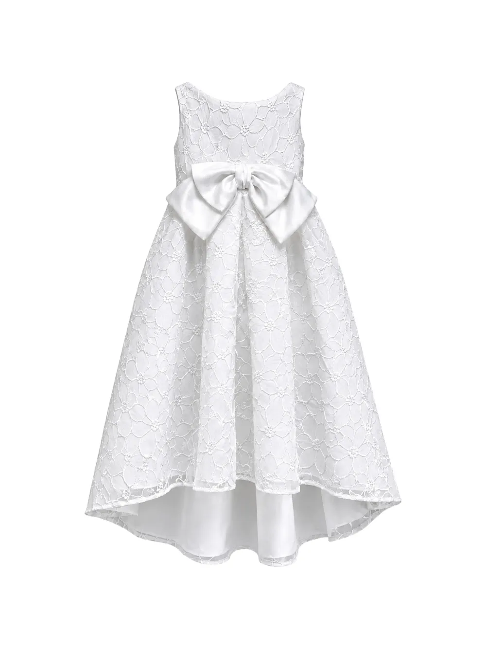 La Stupenderia floral-lace bow-detail dress - Argento