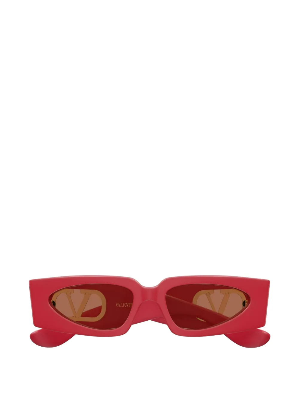 VALENTINO GARAVANI EYEWEAR VLogo rectangle-frame sunglasses - Rosso