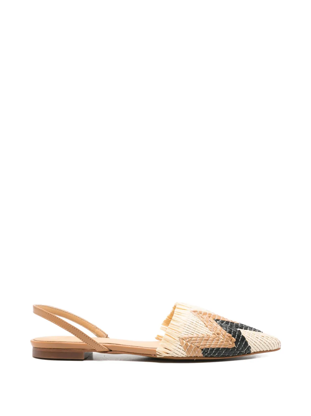 Castañer woven-raffia slingback ballet flats - Toni neutri