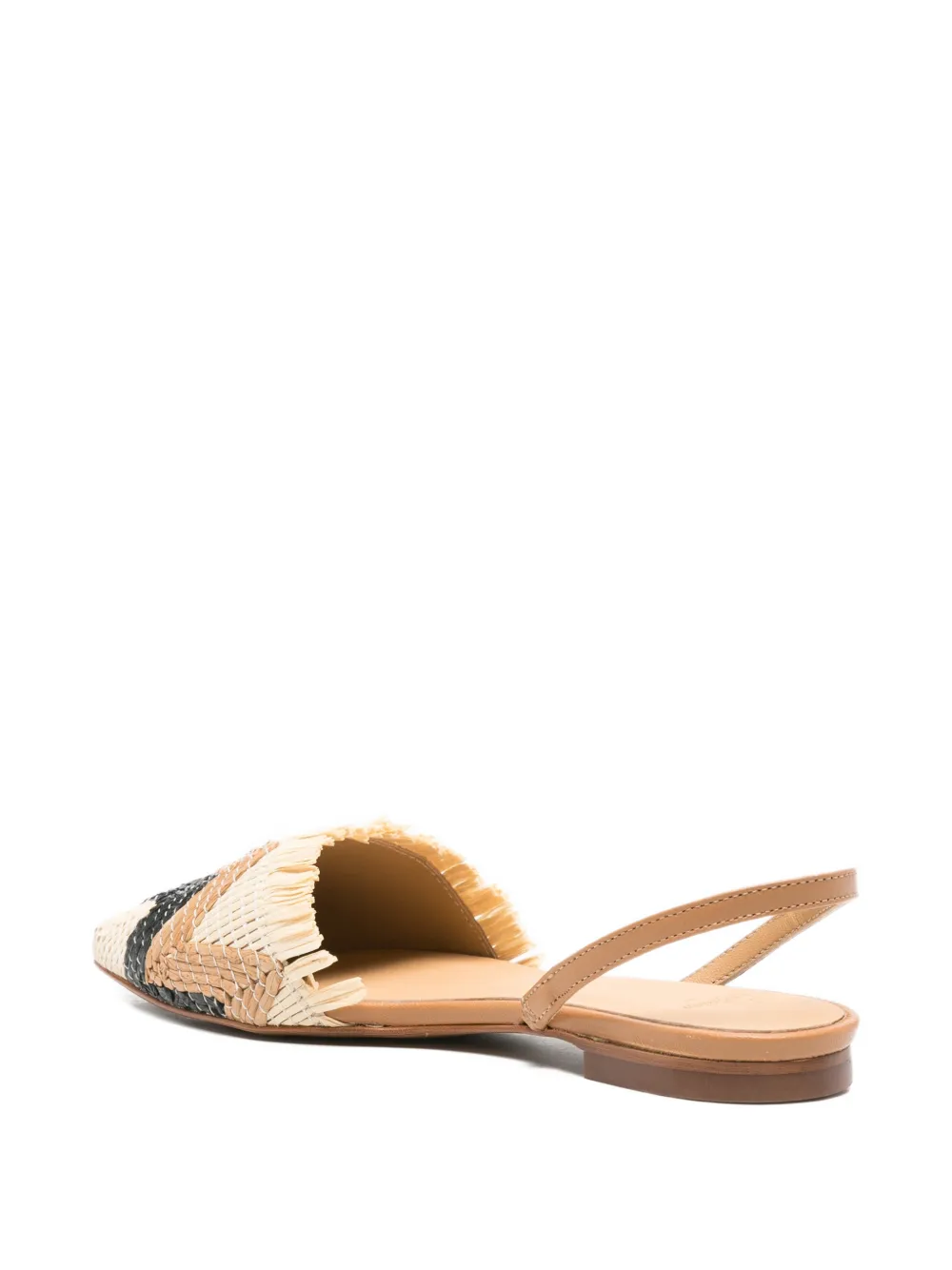 Castañer Geweven raffia slingback ballerina's Beige