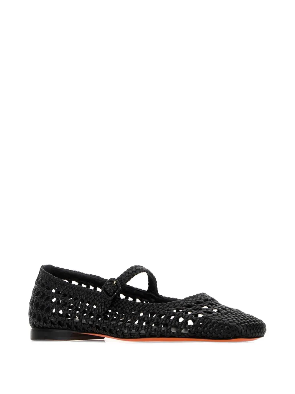 Santoni Luce woven ballet flats Zwart