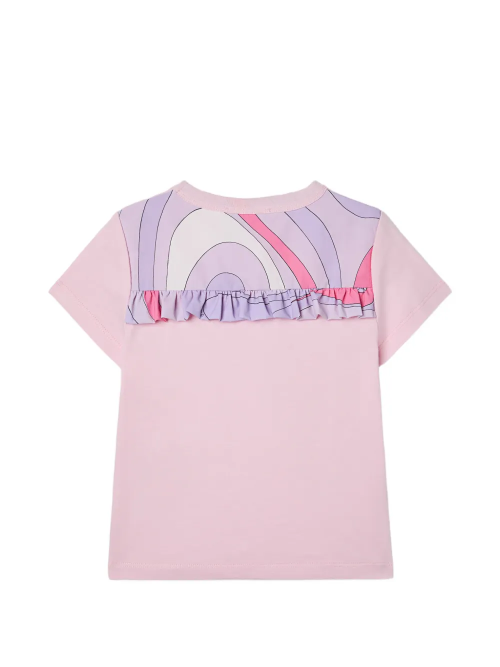 PUCCI Junior Geborduurd T-shirt met logo en ruches Roze