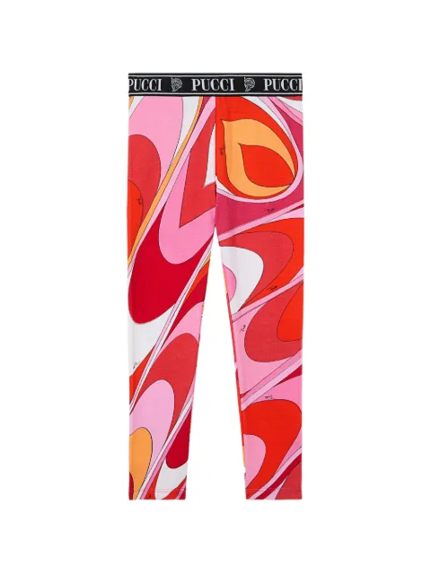 PUCCI Junior Onde print leggings with waistband