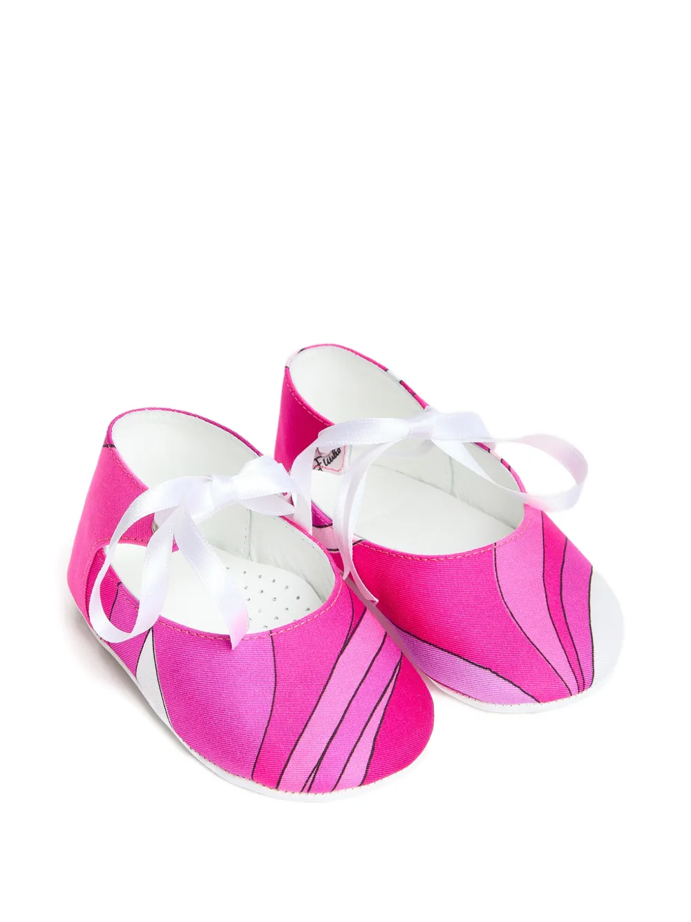 PUCCI Junior Onde-print newborn ballerina flats - Rosa