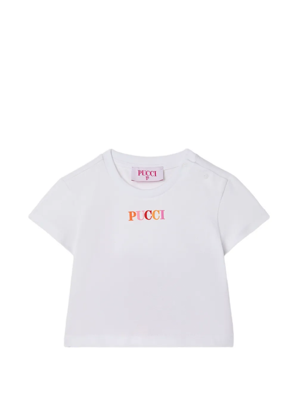 PUCCI Junior T-shirt with embroidered logo - Bianco