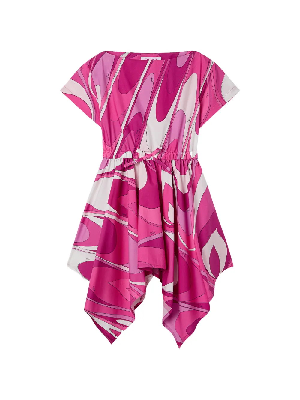PUCCI Junior Onde print dress with asymmetrical skirt - Rosa