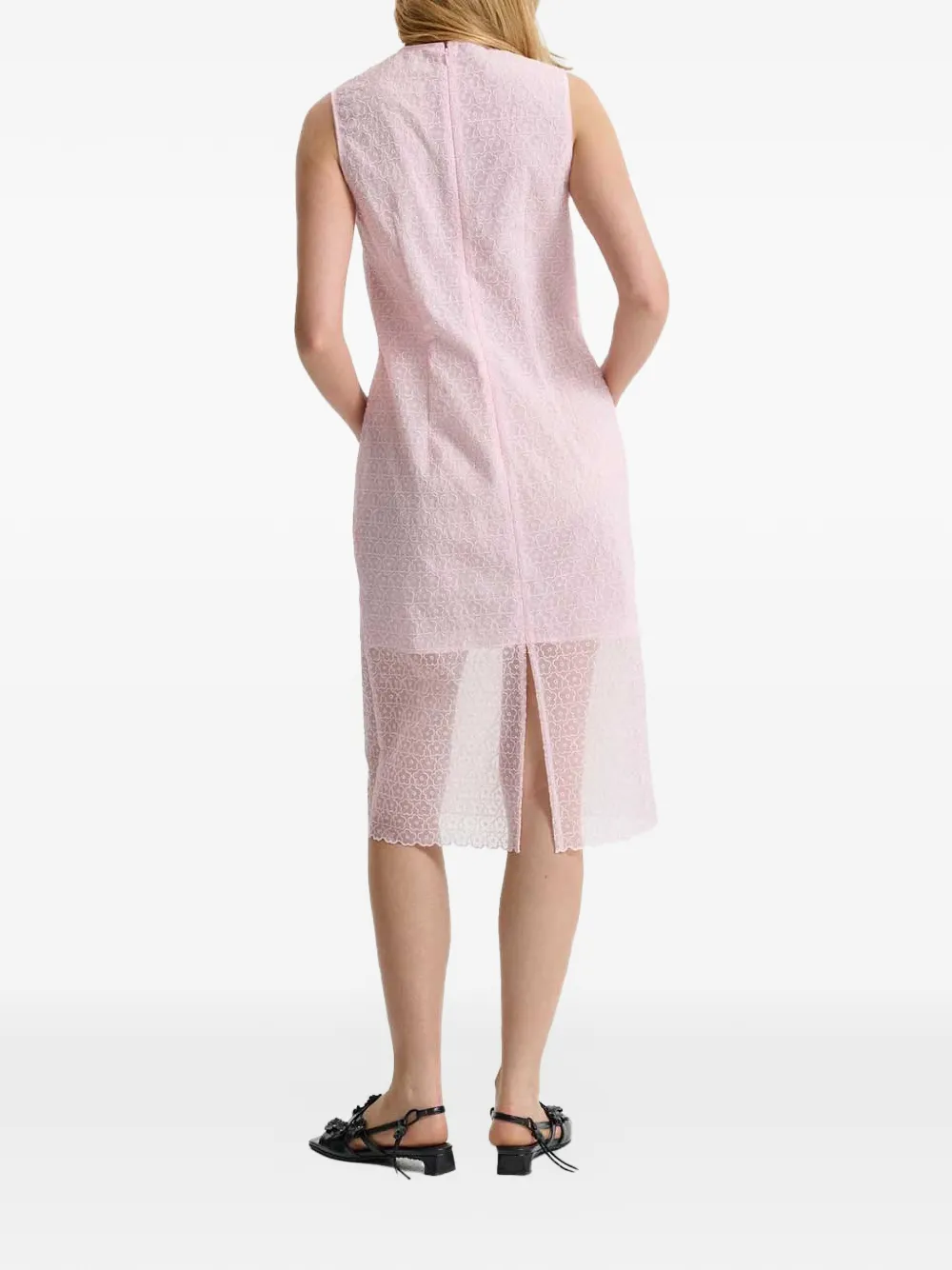 Cecilie Bahnsen Floral-lace Sleeveless Midi Dress in Pink, view 2