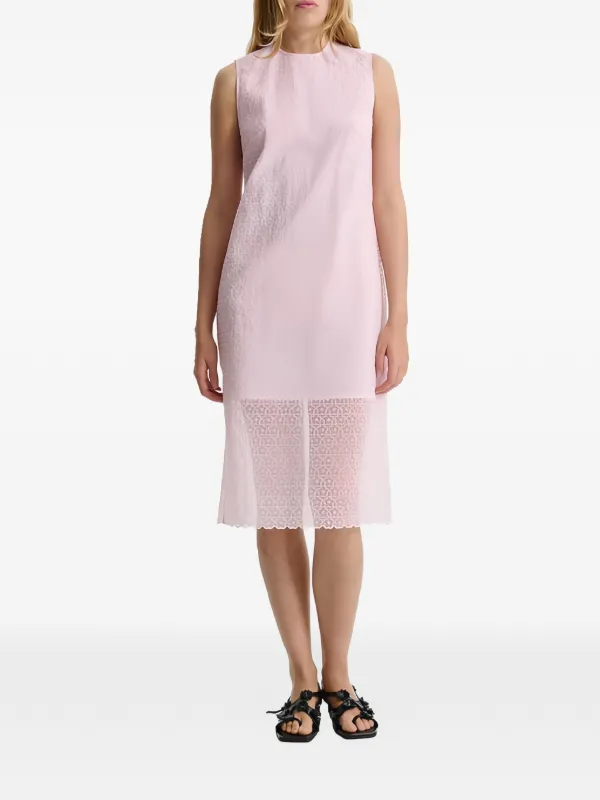 Cecilie Bahnsen Floral-lace Sleeveless Midi Dress in Pink