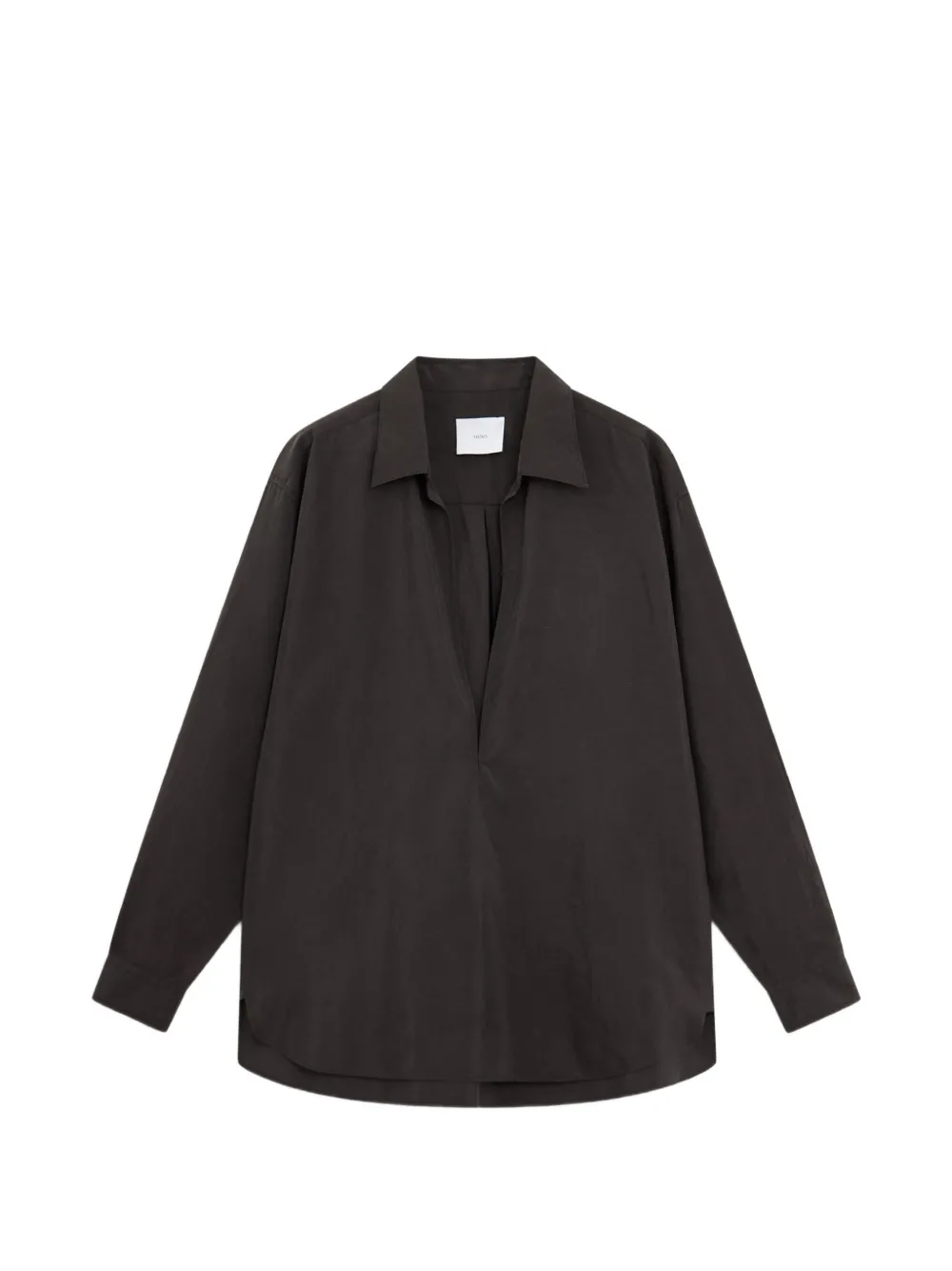 ssstein V-neck curved-hem shirt - Marrone