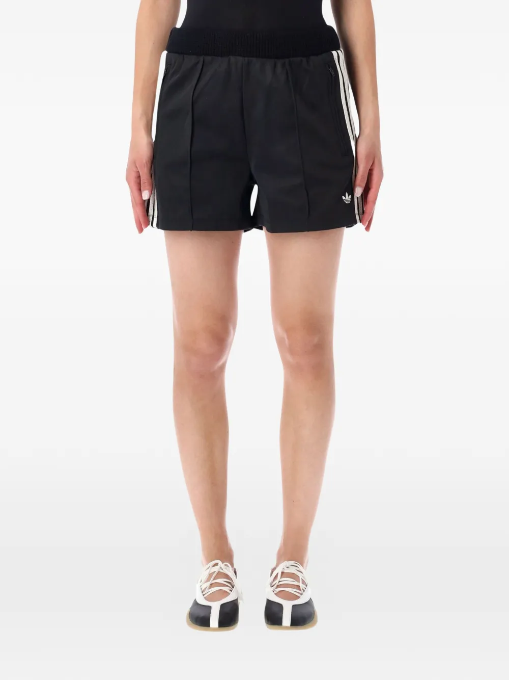 adidas logo-print side-stripe shorts - Nero
