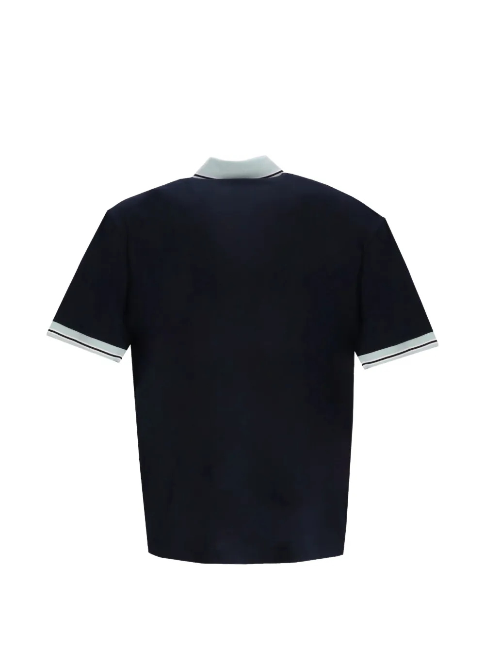 BOSS Poloshirt van katoenen-jersey met gestreepte afwerking Blauw