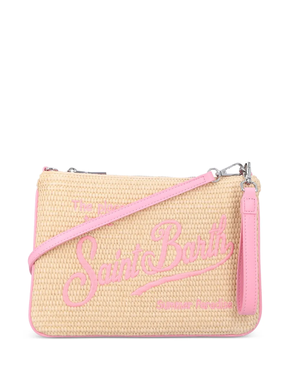 MC2 Saint Barth Kids logo-embroidered woven clutch bag - Toni neutri