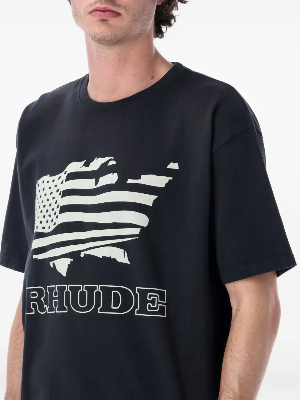 RHUDE T-shirt met print Zwart
