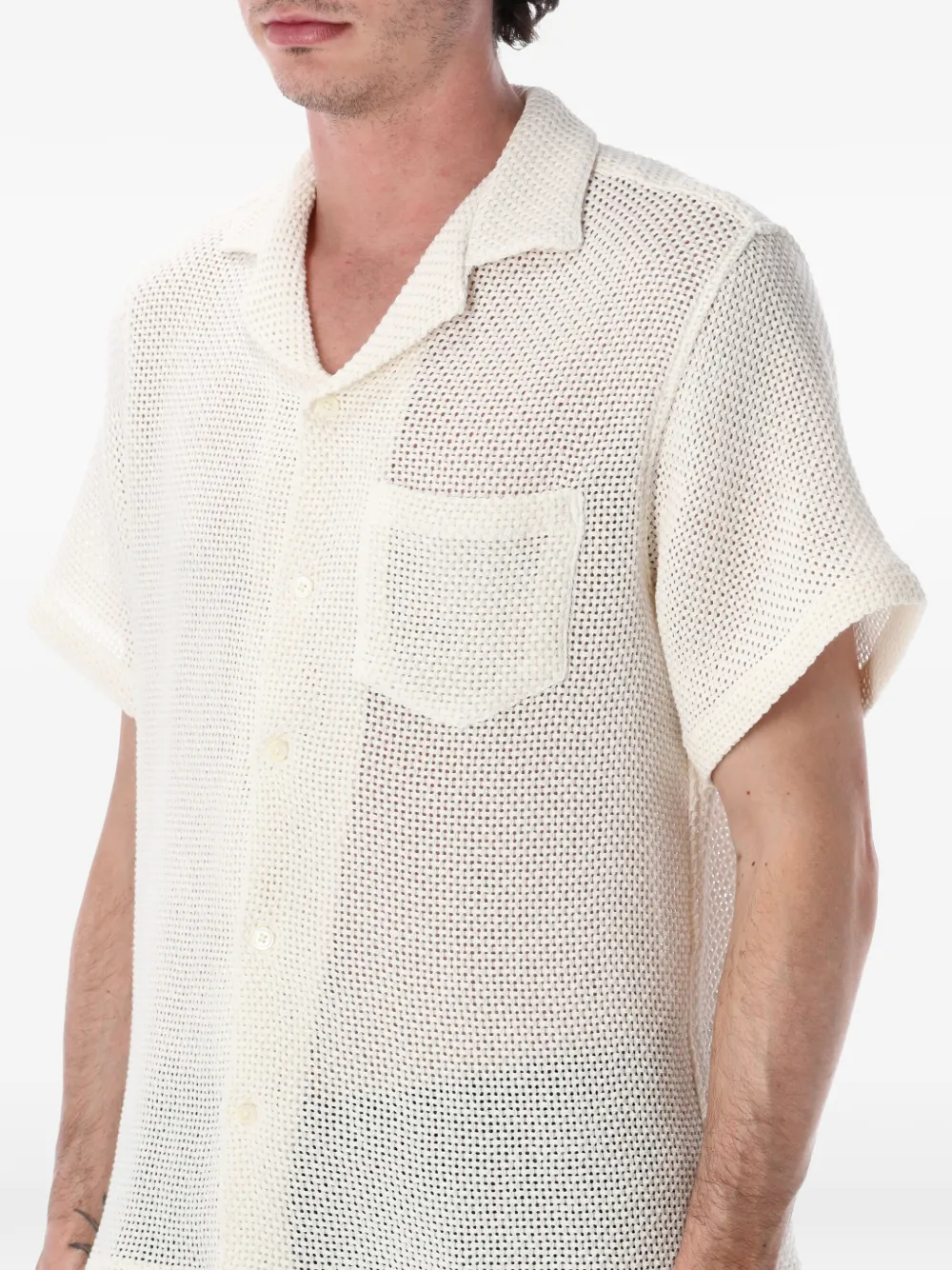 Portuguese Flannel Camisa Agora De Punto Flojo - Blanco 