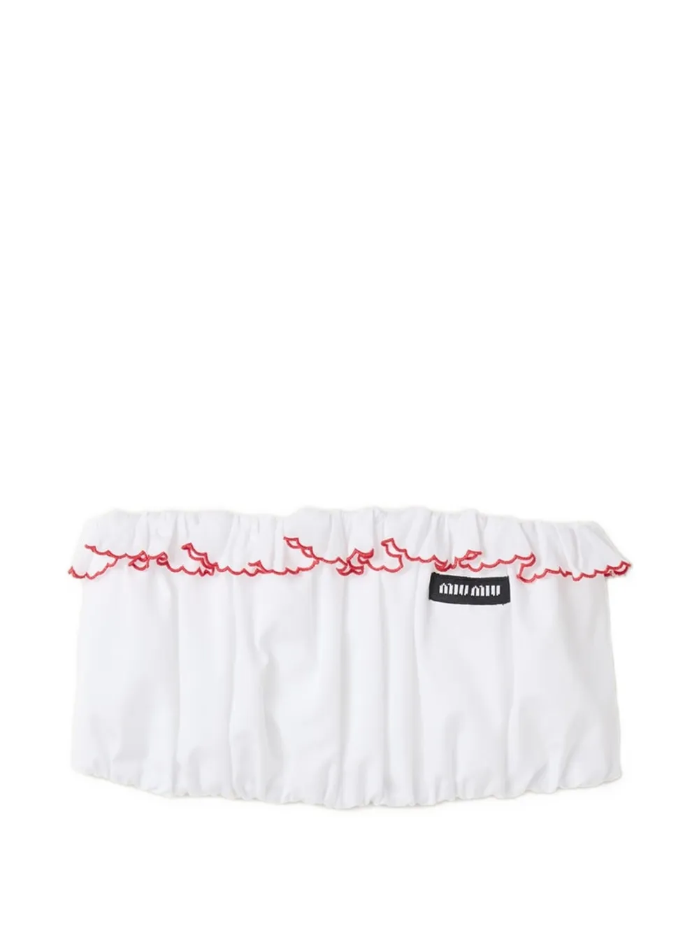Miu Miu embroidered poplin bandeau top - Bianco