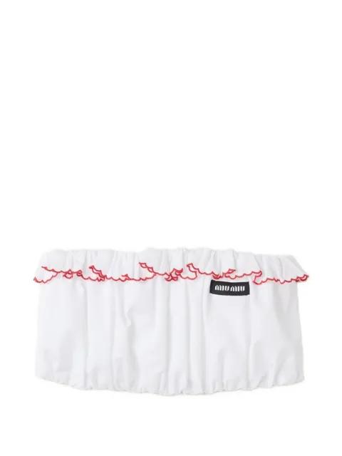Miu Miu top bandeau en popeline brodé
