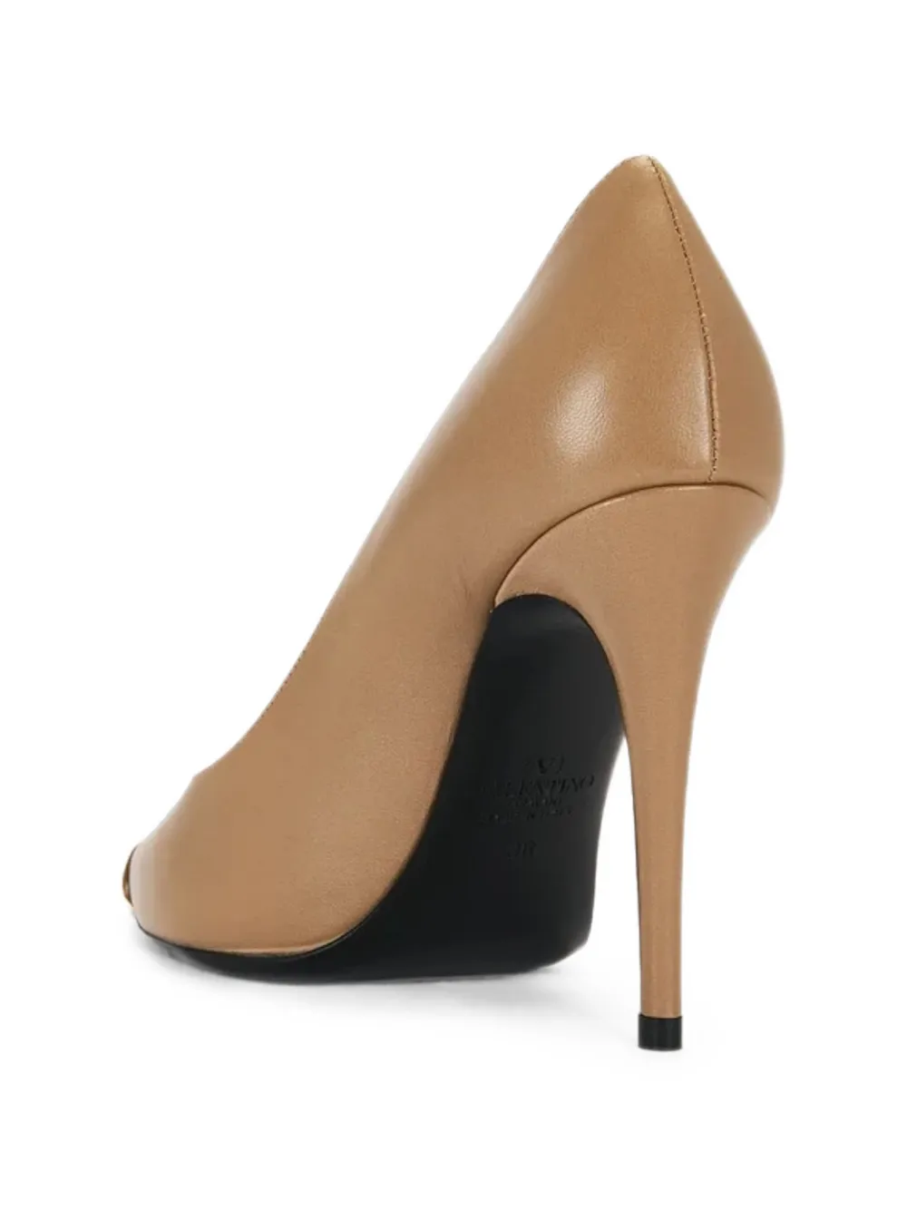 Valentino Garavani Heartip VLogo Signature pointed-toe pumps Beige