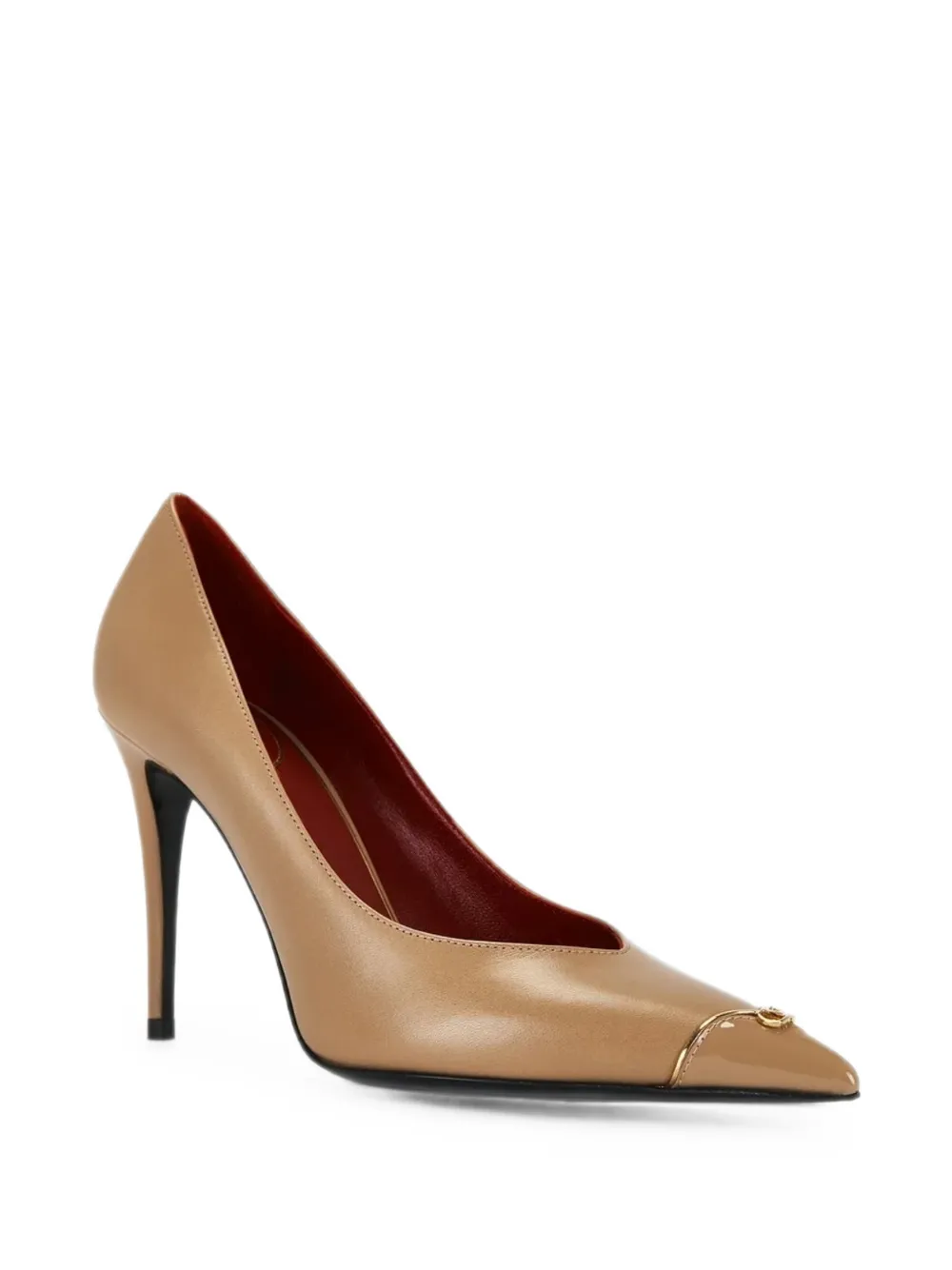 Valentino Garavani Heartip VLogo Signature pointed-toe pumps Beige