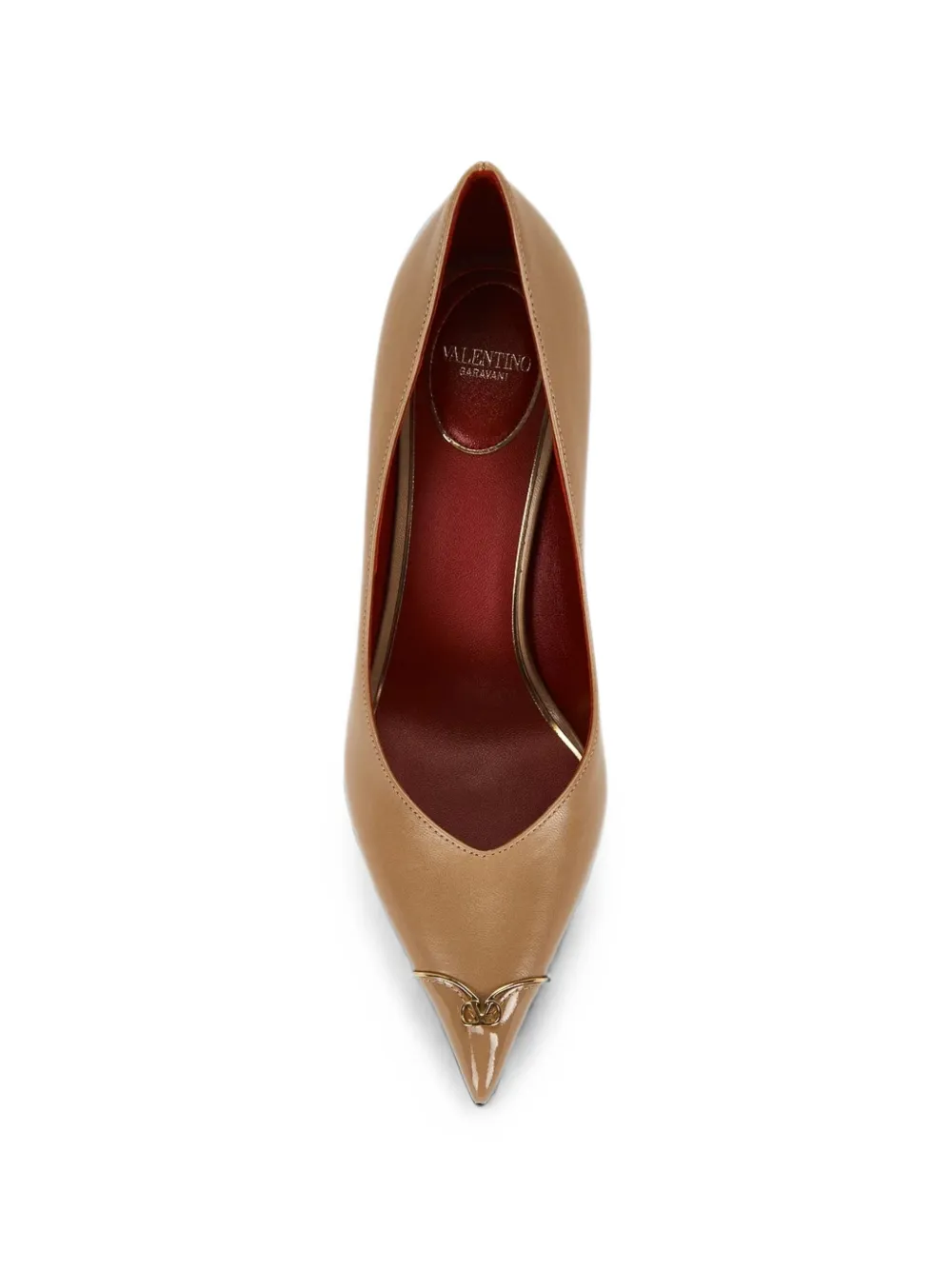 Valentino Garavani Heartip VLogo Signature pointed-toe pumps Beige