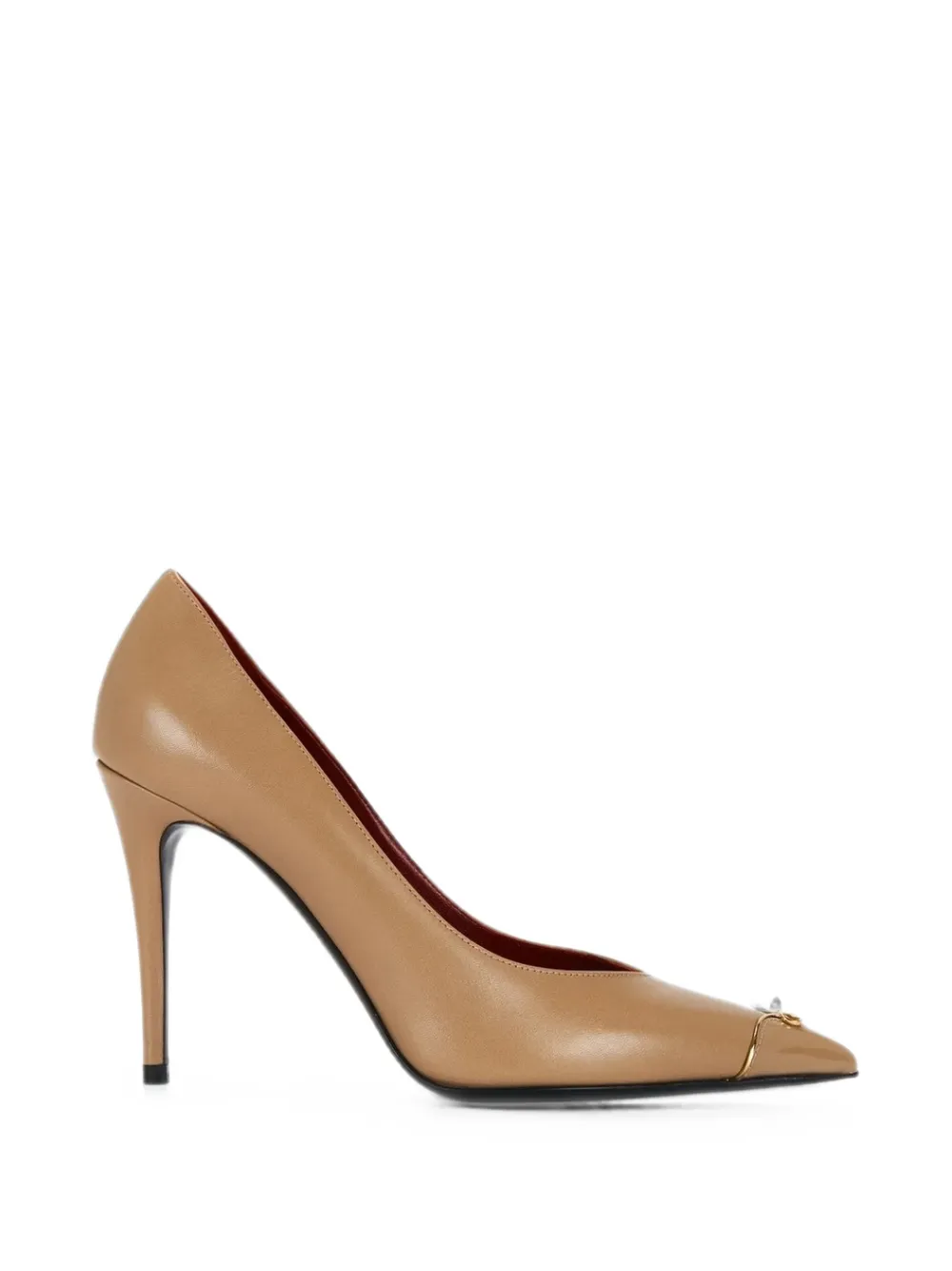 Valentino Garavani Heartip VLogo Signature pointed-toe pumps Beige