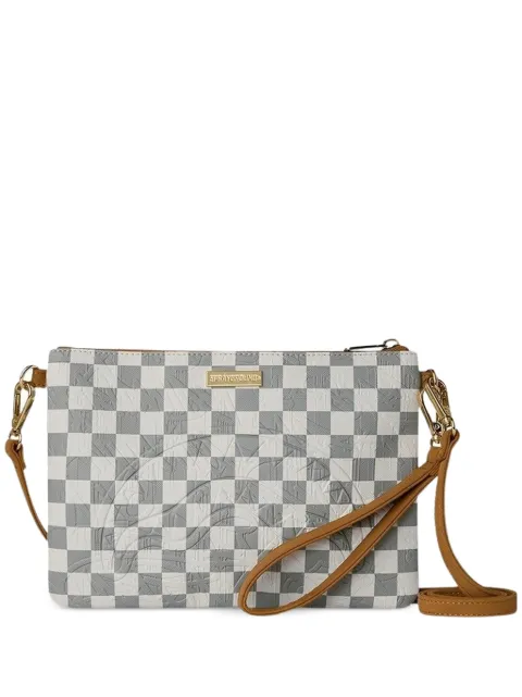 Sprayground 3AM check-pattern logo-plaque clutch bag