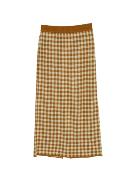Guest In Residence gingham-check midi skirt