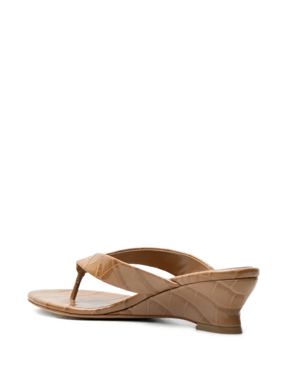 Le Monde Beryl leather wedge-heel sandals Bruin