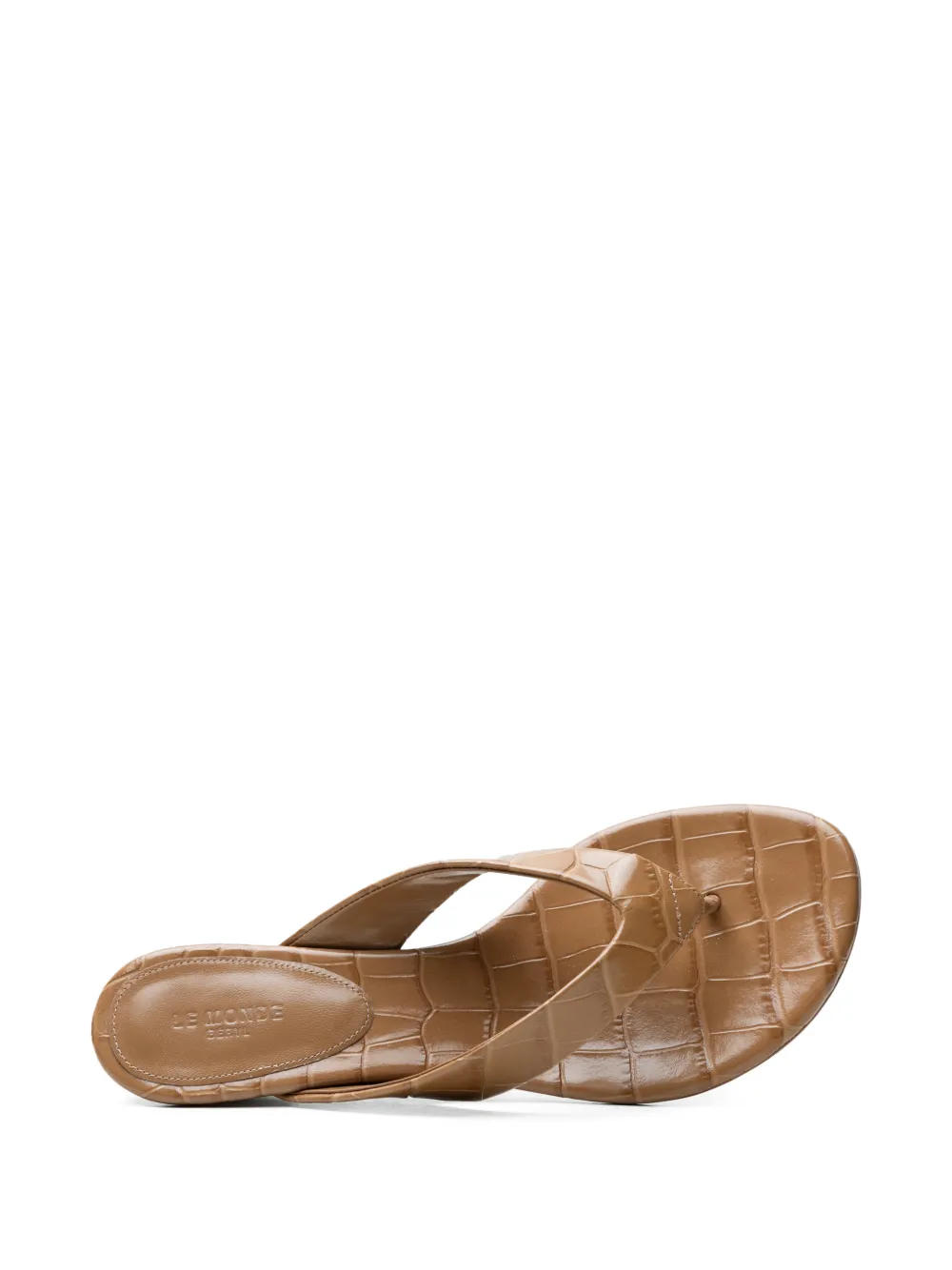 Le Monde Beryl leather wedge-heel sandals Bruin