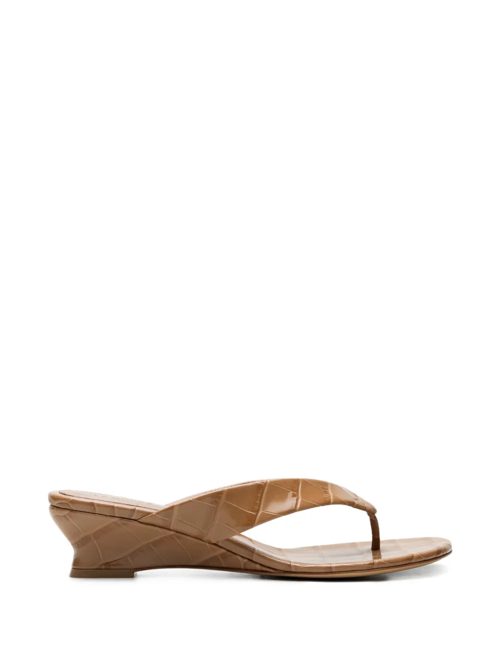 Le Monde Beryl leather wedge-heel sandals - Braun