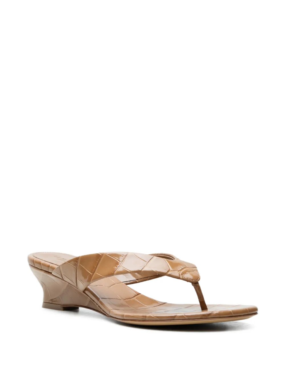 Le Monde Beryl leather wedge-heel sandals Bruin