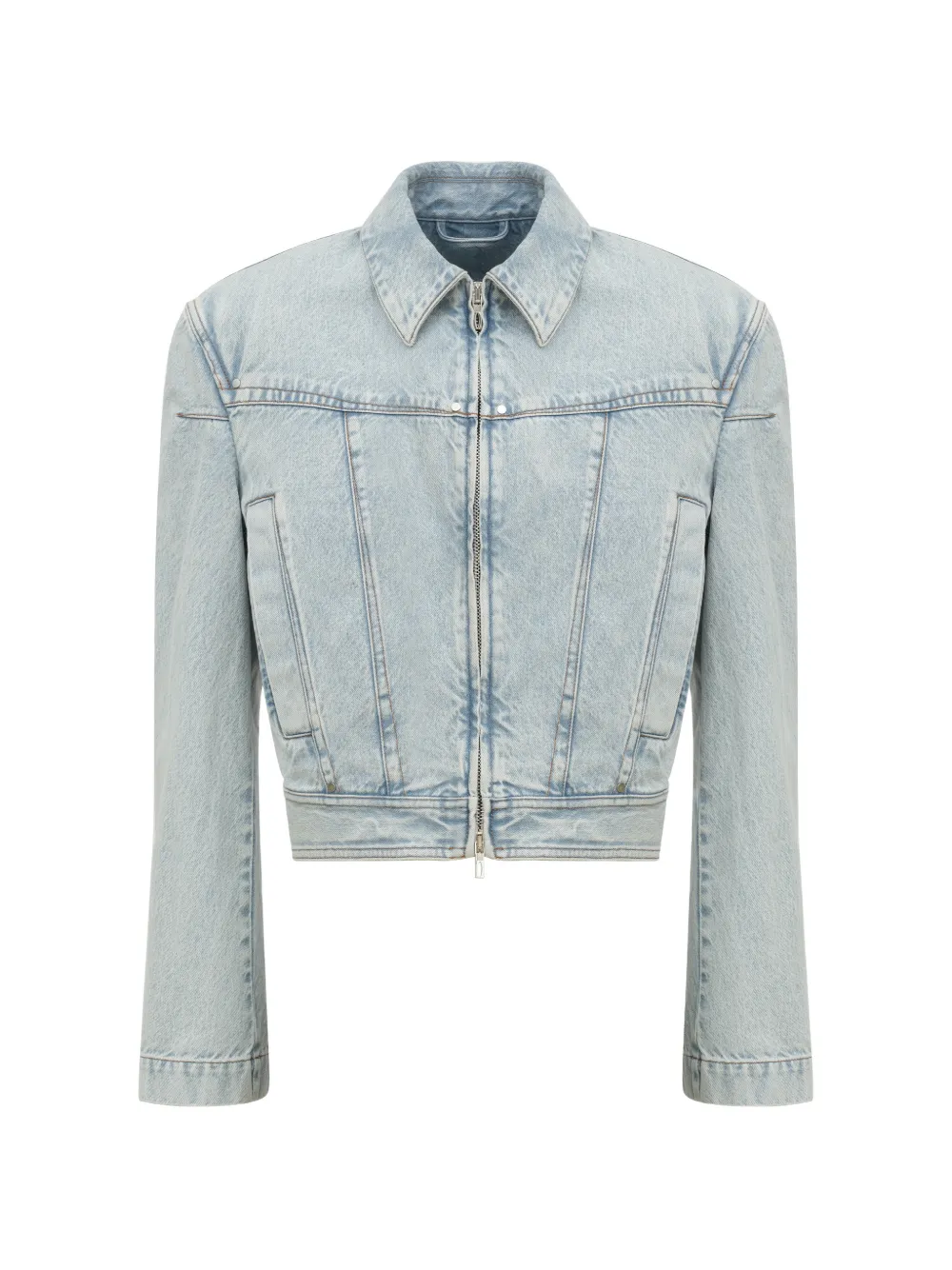 LGN LOUIS GABRIEL NOUCHI acid-wash denim jacket - Blu