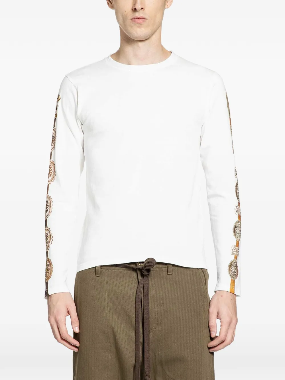 KAPITAL Concho belt-sleeve T-shirt - Bianco