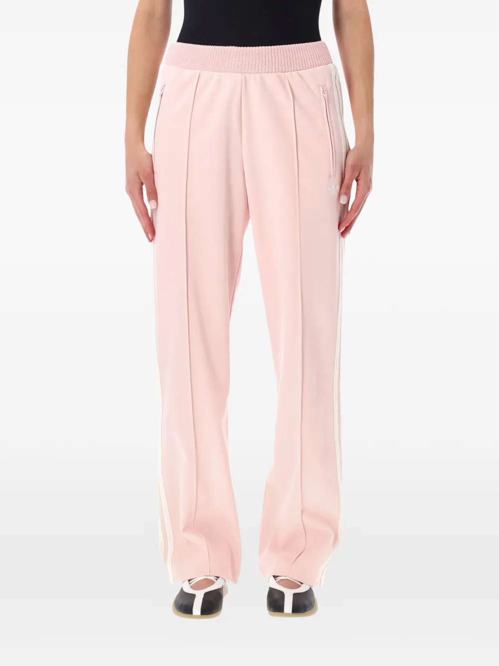 adidas logo-embroidered side-stripe track pants - Rosa