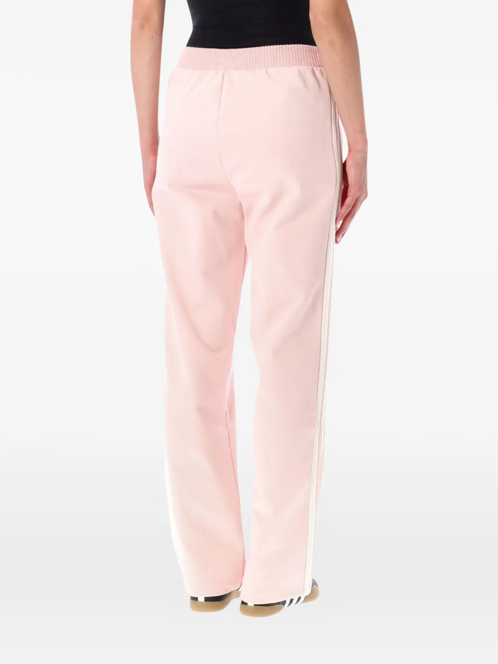 adidas logo-embroidered side-stripe track pants Roze